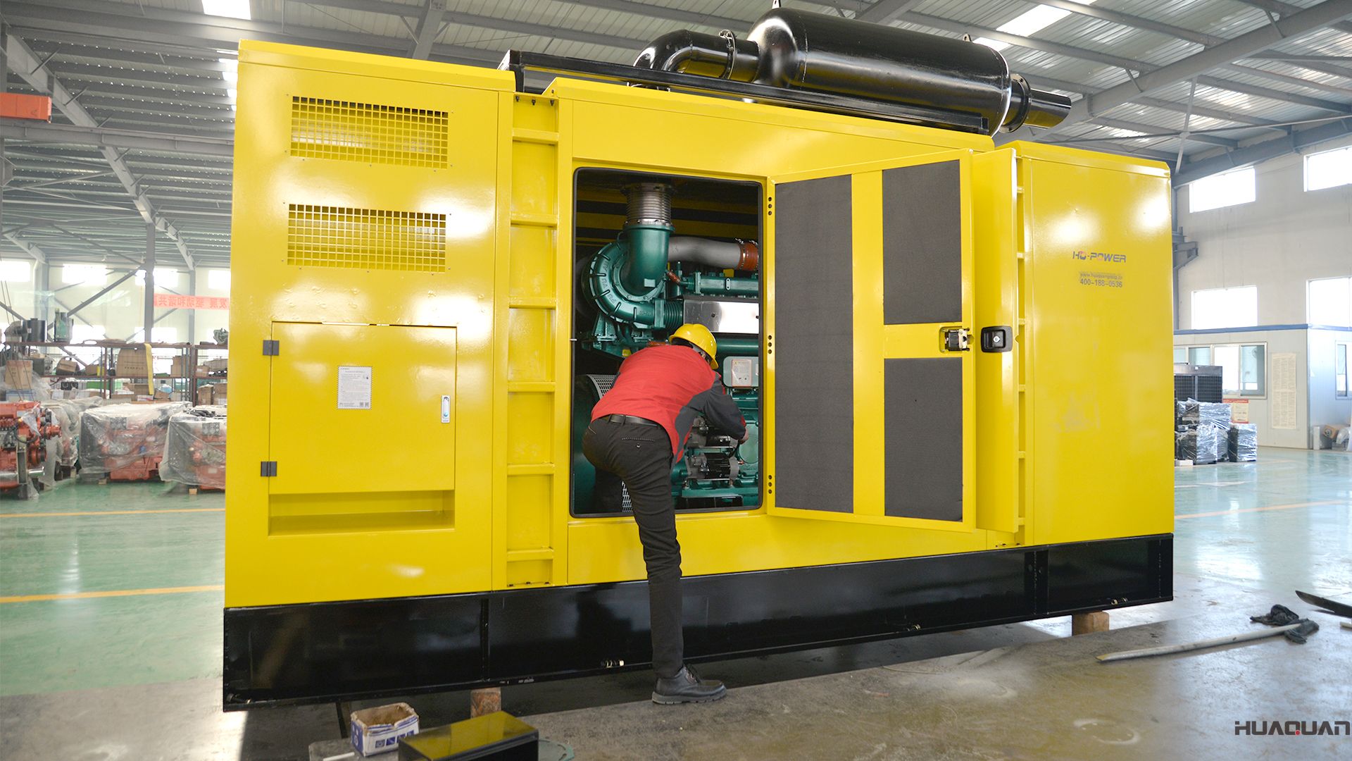 2018年4月12日華全動力600kw靜音箱發電機組發往巴西